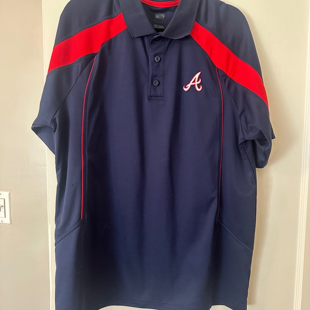 Men's Braves Navy and Red Polo Shirt
